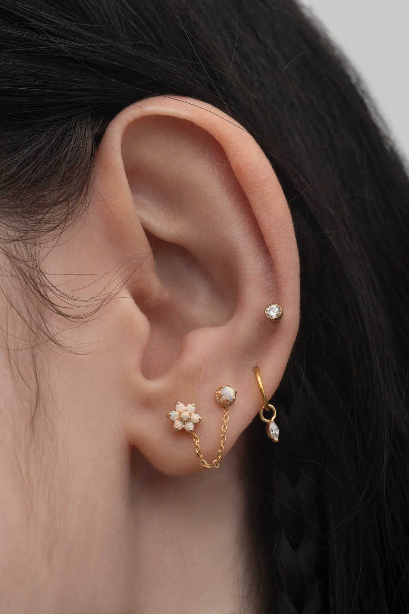 14K Solid Gold Marquise Stud - Image 13