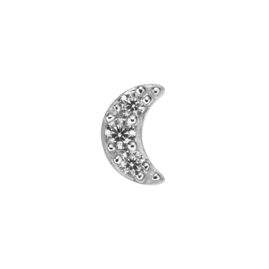 14K Solid Gold Jewelled Moon - Image 3