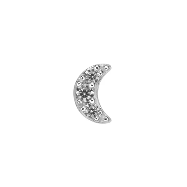 14K Solid Gold Jewelled Moon - Image 4