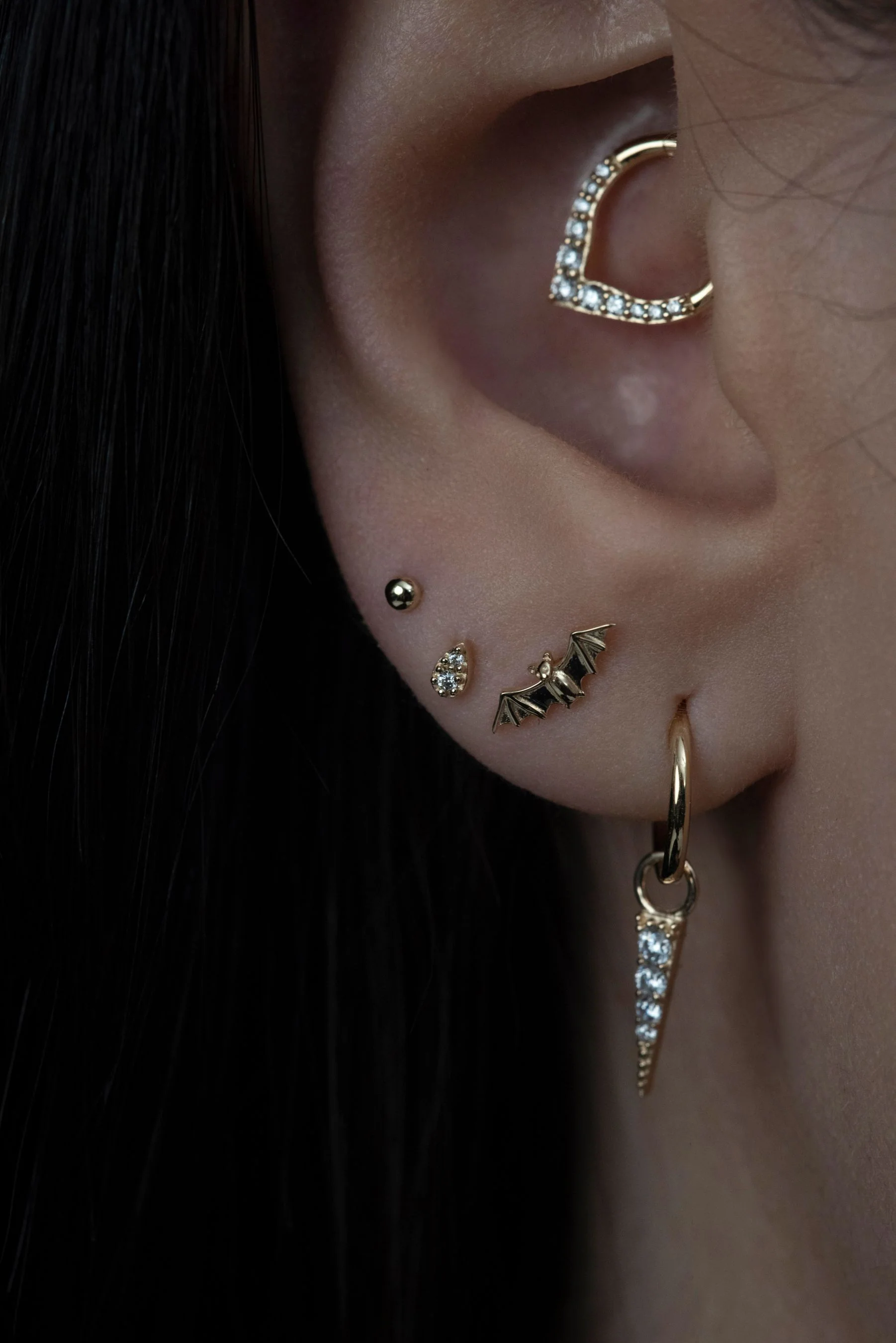 14K Solid Gold Mini Teardrop - Image 5