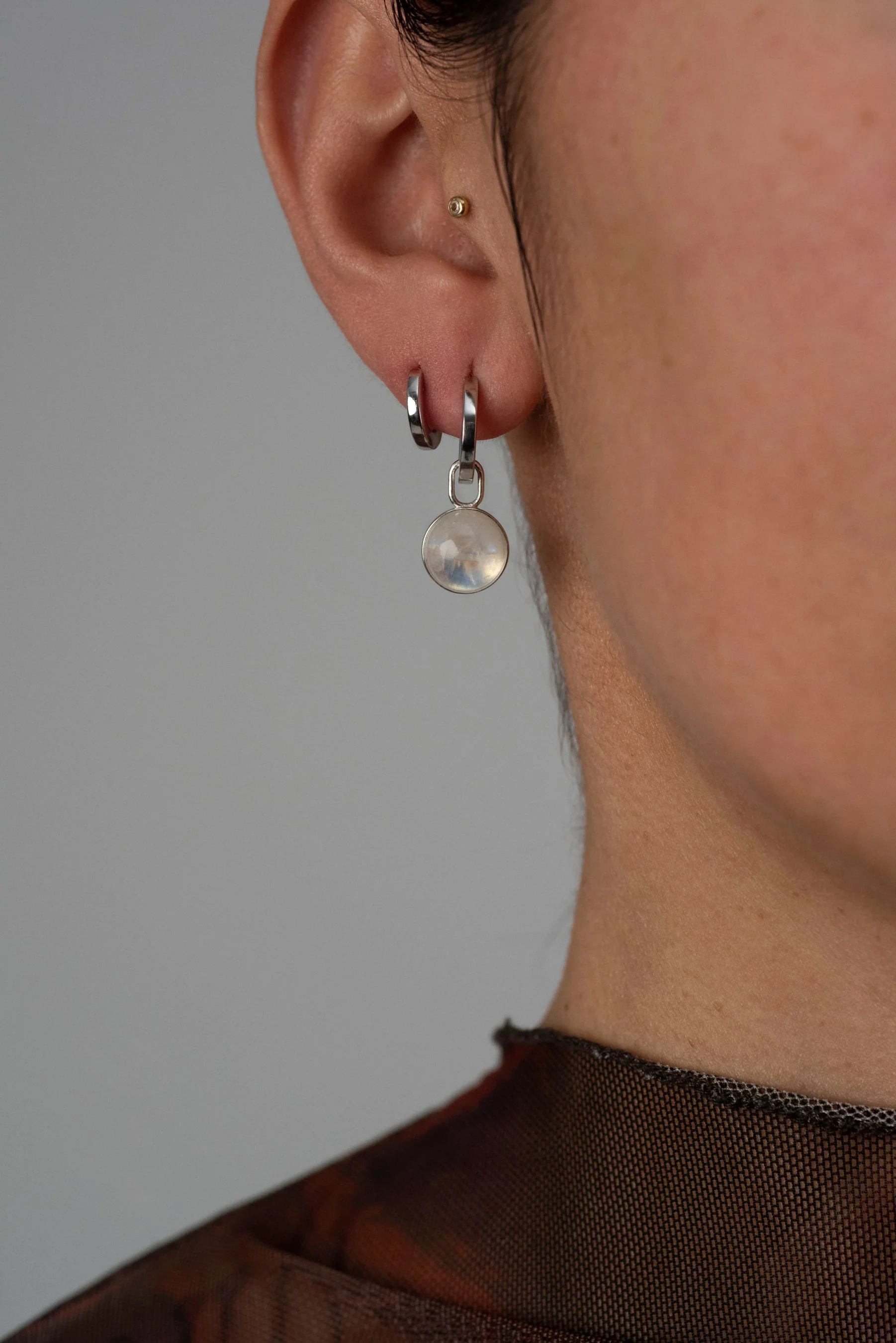 PIERCED Flat Polished Huggies - Image 4