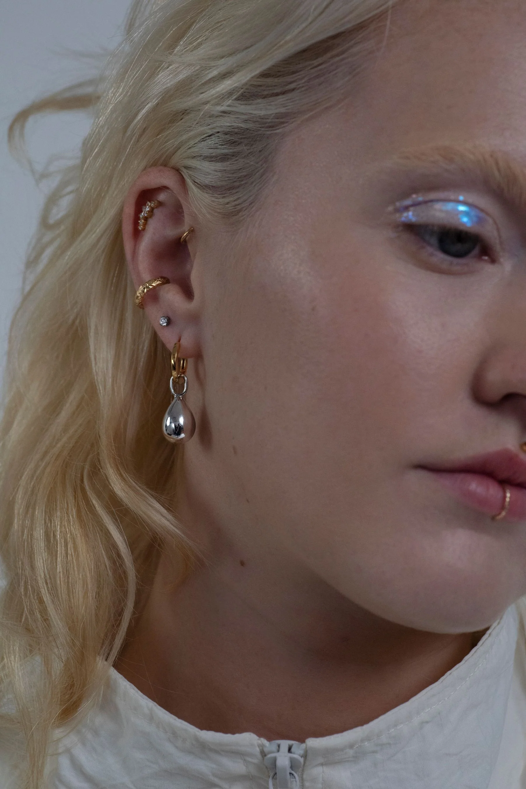 PIERCED Flat Polished Huggies - Image 5