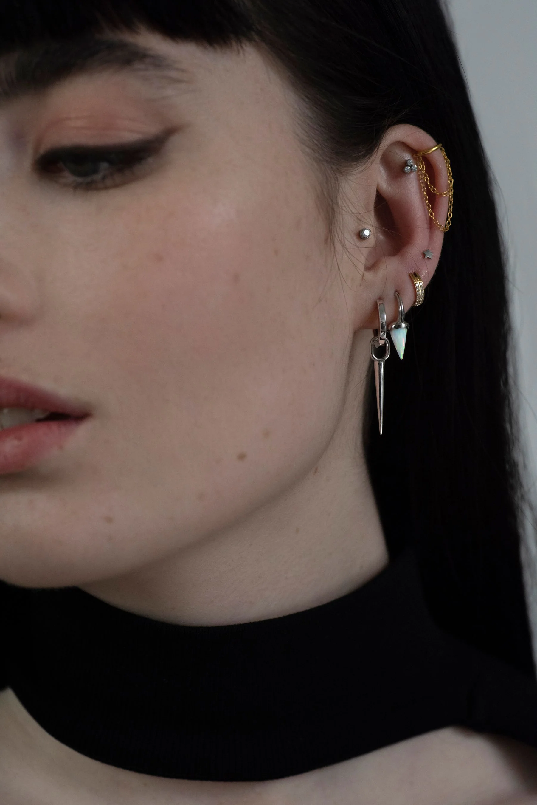 PIERCED Flat Polished Huggies - Image 6