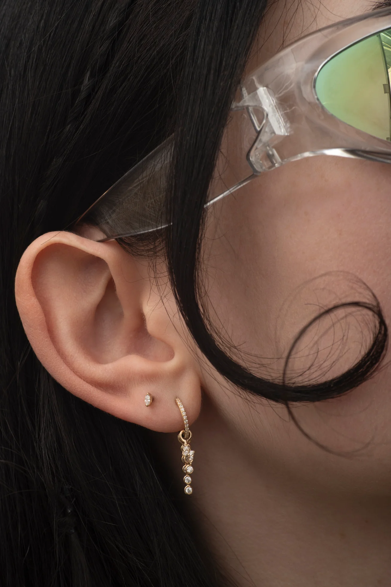 9K Solid Gold Triple Zirconia Charm - Image 3