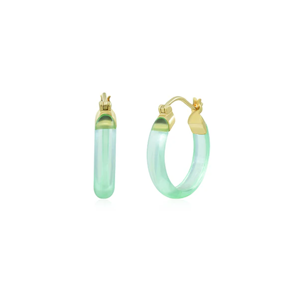 Candy-Colored Resin Hoop Earrings - Image 3