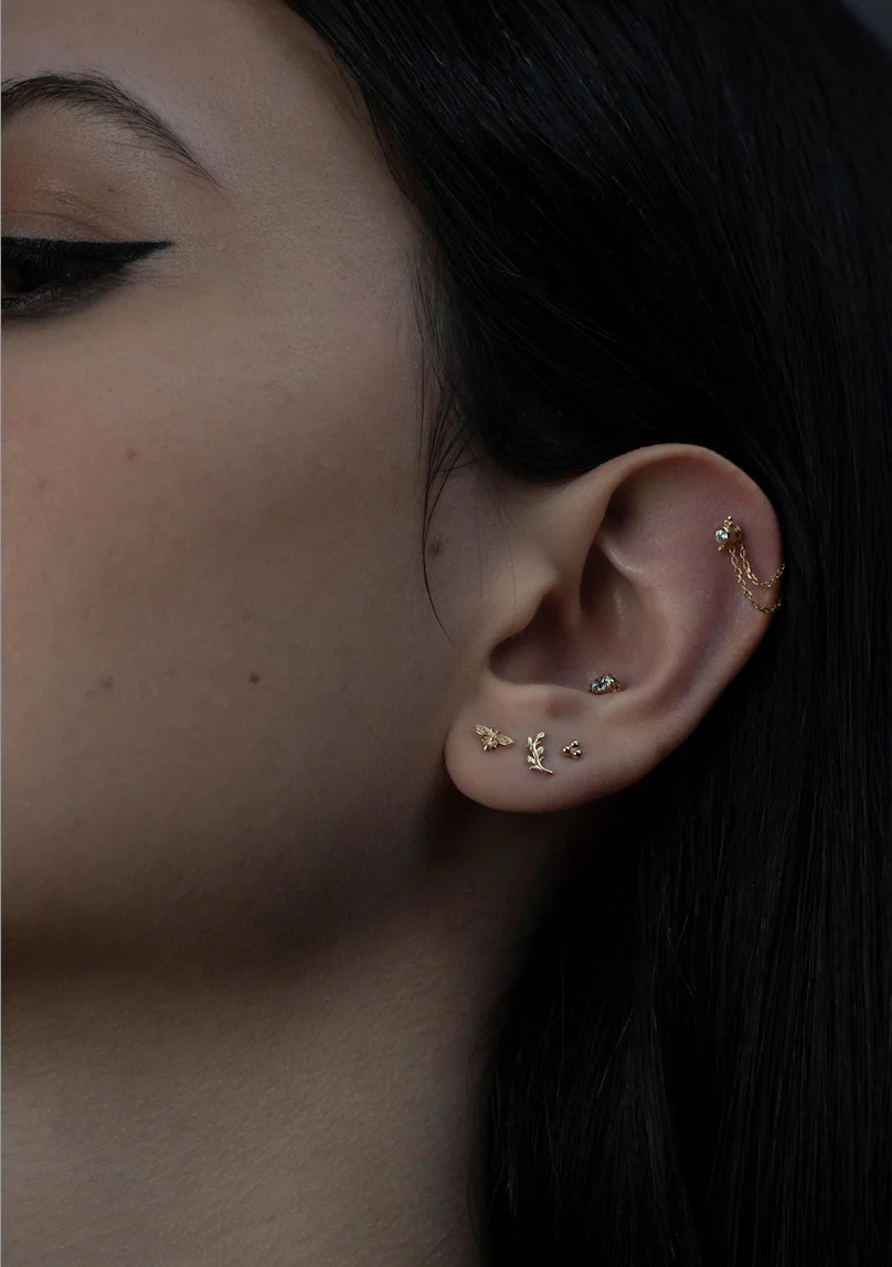 14K Solid Gold Olive Branch - Image 4