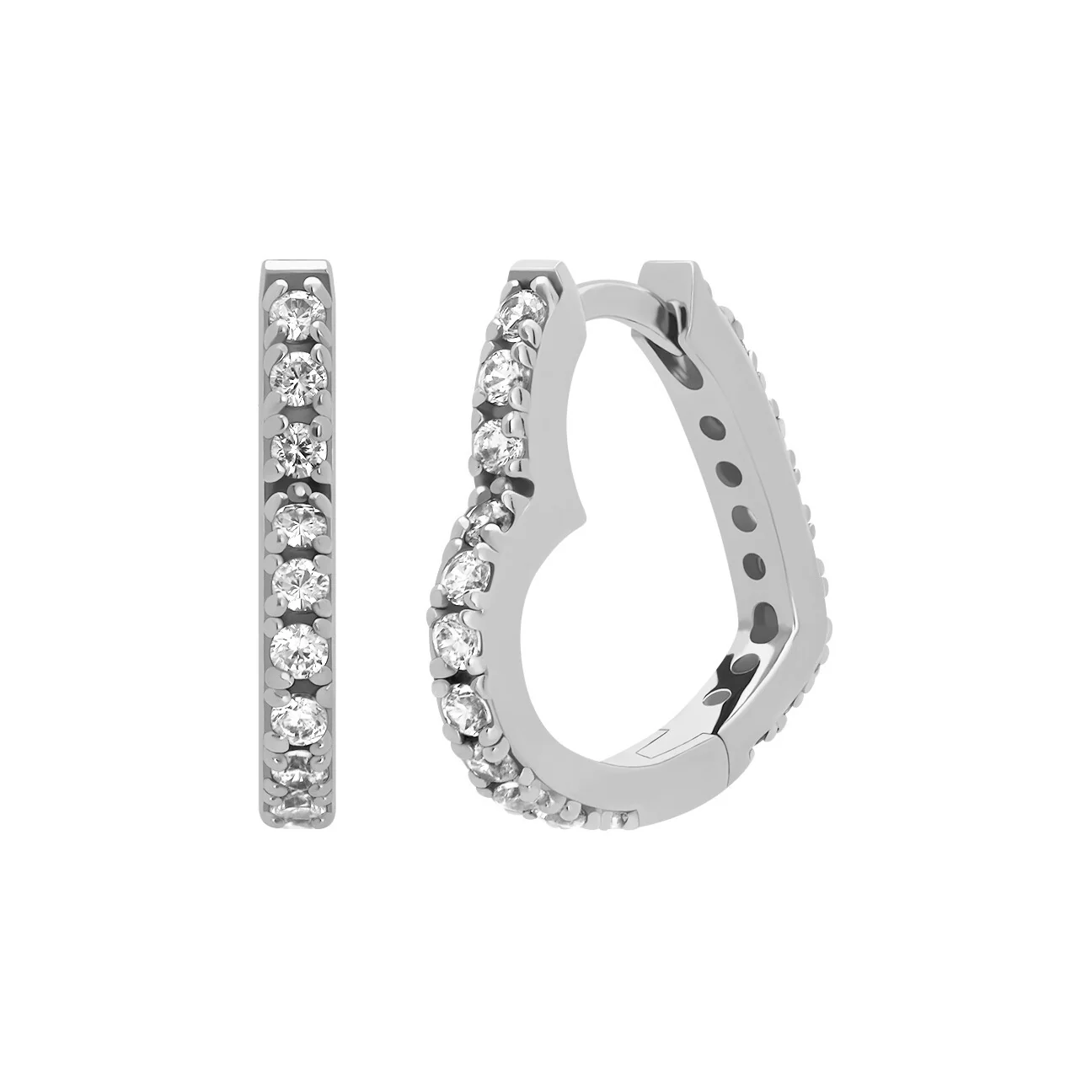 Heart Shaped Earrings - Pavé - Image 3